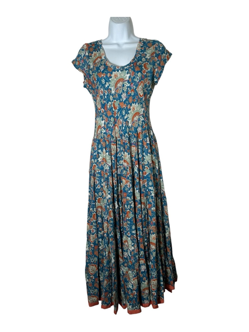 Soft‎ Surroundings Kara Maxi Dress Size PXS Floral Cottage Boho Flare Tiered